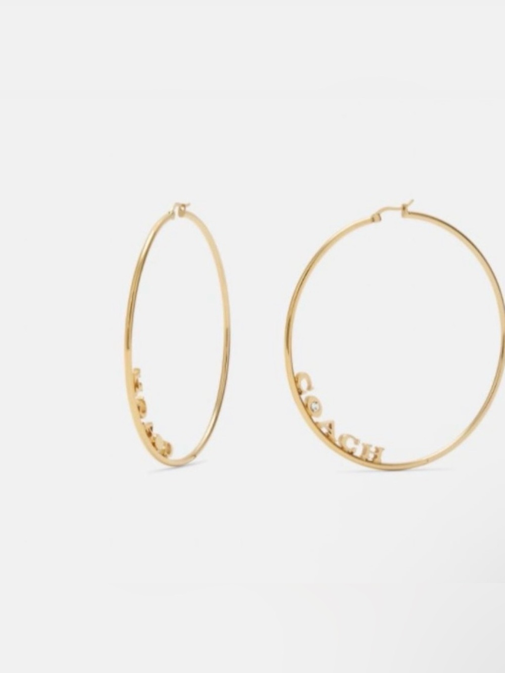 Coach Jennifer Lopez
Signature Large Rare 3" Hoop
Earrings Extra Gold c9112
NWT